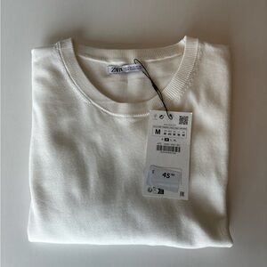 NWT Zara Medium White Tee